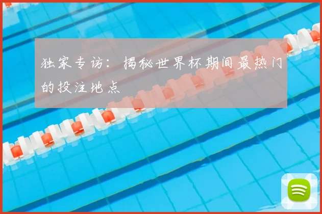 独家专访：揭秘世界杯期间最热门的投注地点